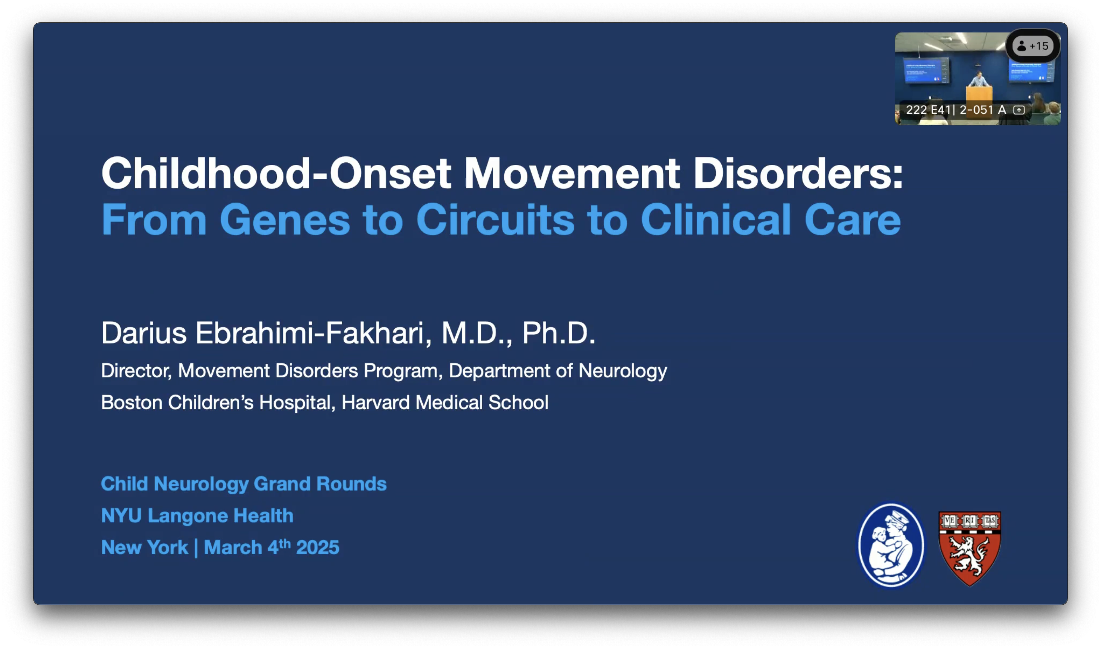 Darius Ebrahimi-Fakhari, M.D., Ph.D. speaks at Grand Rounds at New York ...