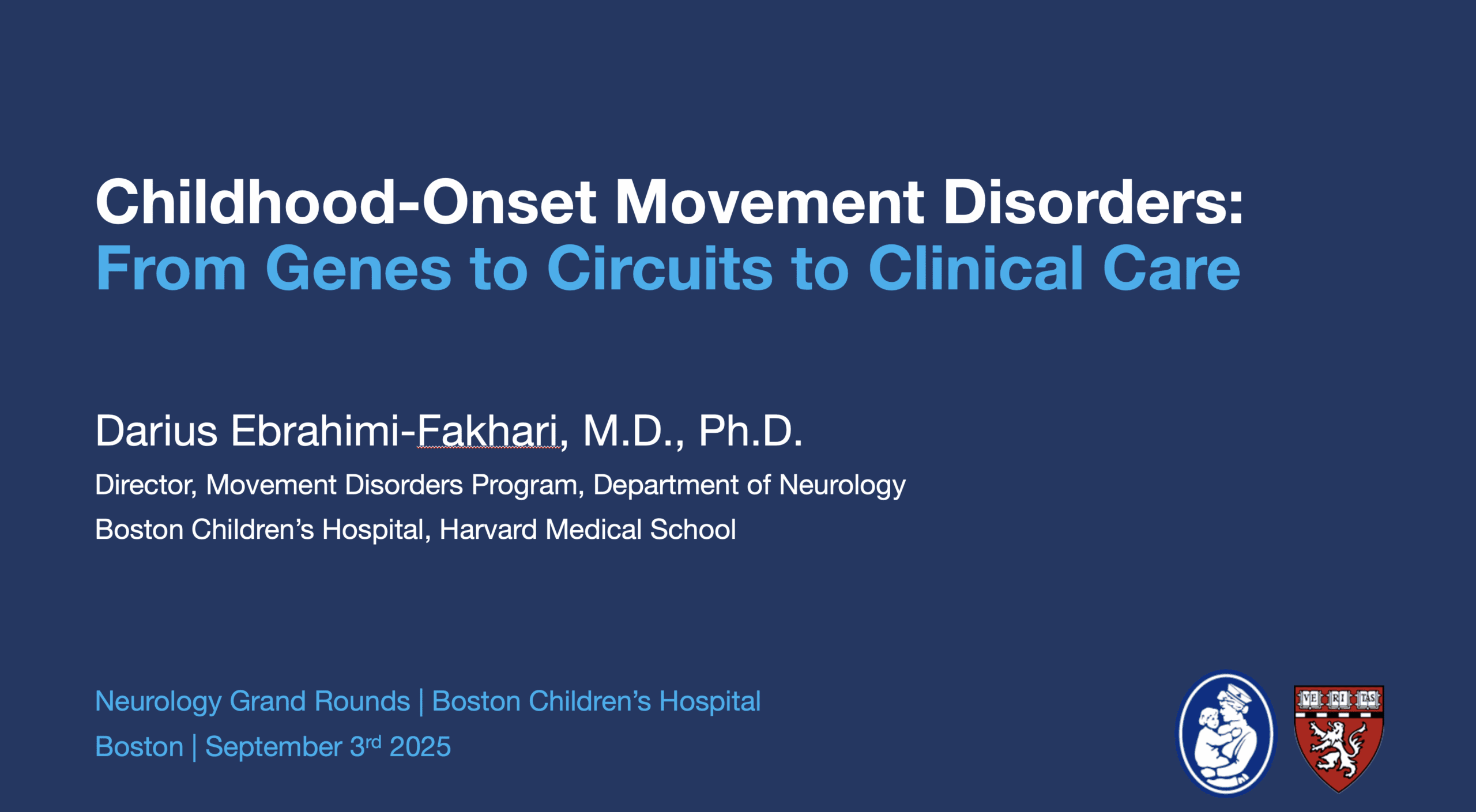 Boston Children’s Neurology Grand Rounds with Dr.Ebrahimi-Fakhari