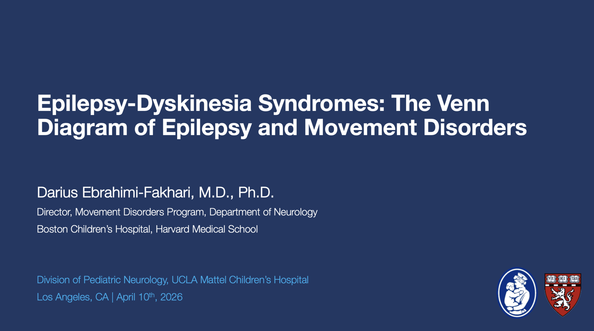 Seminar at the Division of Pediatric Neurology at UCLA Mattel Children ...